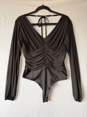 Guess Womens Whimsigoth Babydoll Thong Bodysuit M Black Fairy Grunge Witchy Vamp